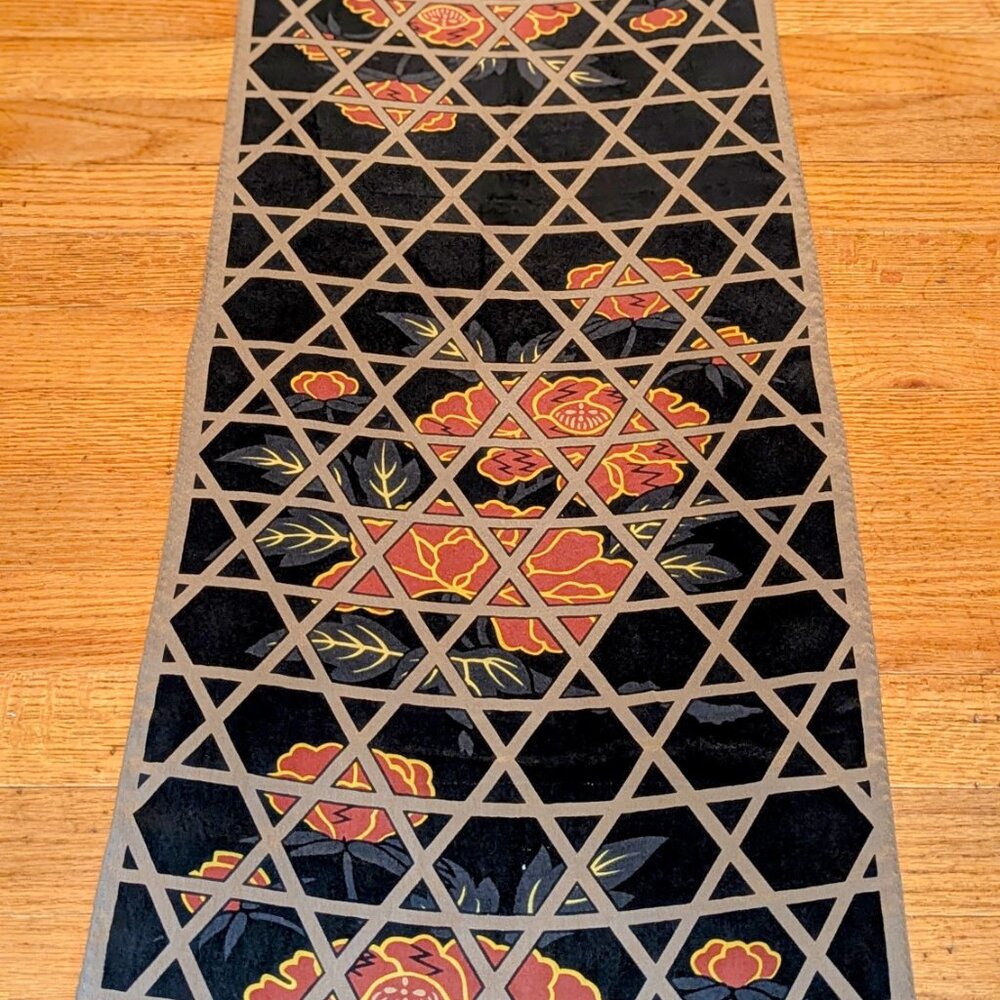 Metropolitan Museum of Art 100% Silk Scarf – Floral Geometric Design